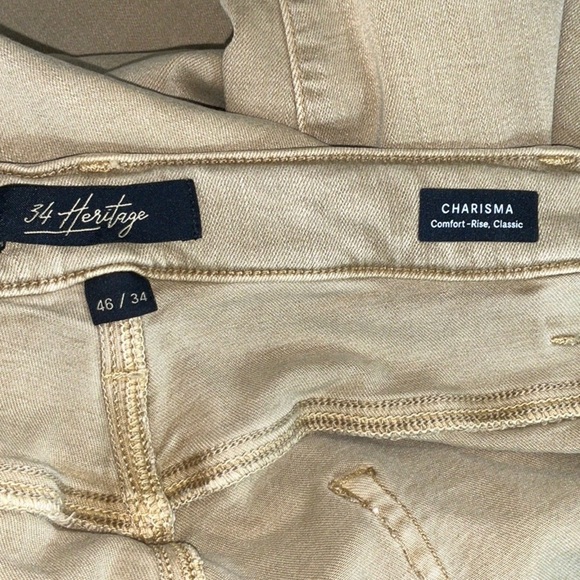 34 Heritage - Charisma Relaxed Straight Pants In Khaki Twill Size 46x34 - Picture 14 of 16